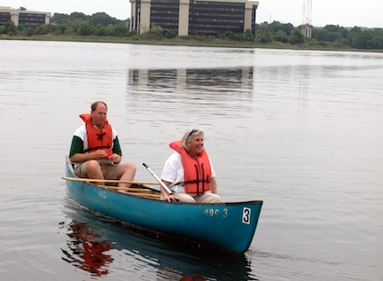 Valerie Burns: The Boston Natural Areas Network leader on a canoe excursion of the Neponset River. Photo courtesy BNAN